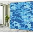 thumbnail image 4 of Ambesonne Camouflage Shower Curtain, Aquatic Abstract, 69"Wx84"L, Pale Blue Navy Blue, 4 of 4