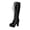 E-99 Black, variant on E-99 Red Womens Lace Up Cowboy Waterproof Boots Thick Heel Winter Fall Comfortable High Shaft Boots
