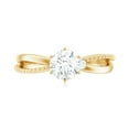 thumbnail image 4 of Rosec Jewels Certified Lab Diamond 6mm Round Engagement Ring, EF-VS Quality - With Jewelry Box, 18K Yellow Gold, US 9.00, 4 of 8