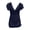 Navy, variant on Women's One Piece Ruffle Swimsuit Tummy Control Bathing Suit V Neck Mesh Lace up Swim Suit Slimming Swimwear Set Black