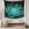 thumbnail image 5 of Teal Black Floral Tapestry for Bedroom Wall Hanging Tapestry, Modern Minimalist Ombre Botanical Ceiling Backdrop Tapestries Poster Blanket Wall Decor for Teens Room Living Room Dorm 39" x 59", 5 of 8