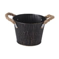 thumbnail image 4 of Elodie Flower Bucket with Handles Flower Holder Iron Flower Pot for Deck Fence Home Black, 4 of 8