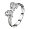 thumbnail image 1 of Plated 925 Sterling Silver Rings For Women Cubic Zirconia Promise Rings For Her Stackable Wedding Rings For Women Bow Stacking Ring Sets, 1 of 9