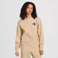 thumbnail image 2 of Champion Adult Sizing Iconic Embroidered Crewneck Sweatshirt -Tan, Size XS-4XL, 2 of 6