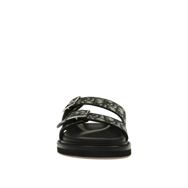 Dior Men's Aqua Sandal Beige Black Dior Oblique Jacquard
