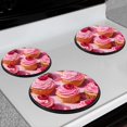 thumbnail image 2 of BaHomeck Electric Stove Burner Covers Set of 4,Round Metal Gas Stove Burner Covers 8 Inch and 10 Inch,Kitchen Decor,Cupcakes With Pink Frosting And Raspberries On Top, 2 of 2