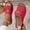 Red, variant on Women's Gold Chain Slide Sandals Faux Leather Non-Slip Comfortable Open Toe Beach Slippers Summer White 9.5