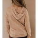 thumbnail image 2 of Blusa informal para mujer, sudaderas con capucha, cordón, manga larga, bolsillo, Top informal para mujer a la moda, color caqui XXL, 2 of 6