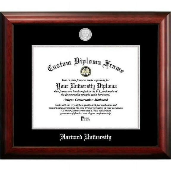 Campus Images MA992SED-1411 14 x 11 in. Harvard University Silver Embossed Diploma Frame