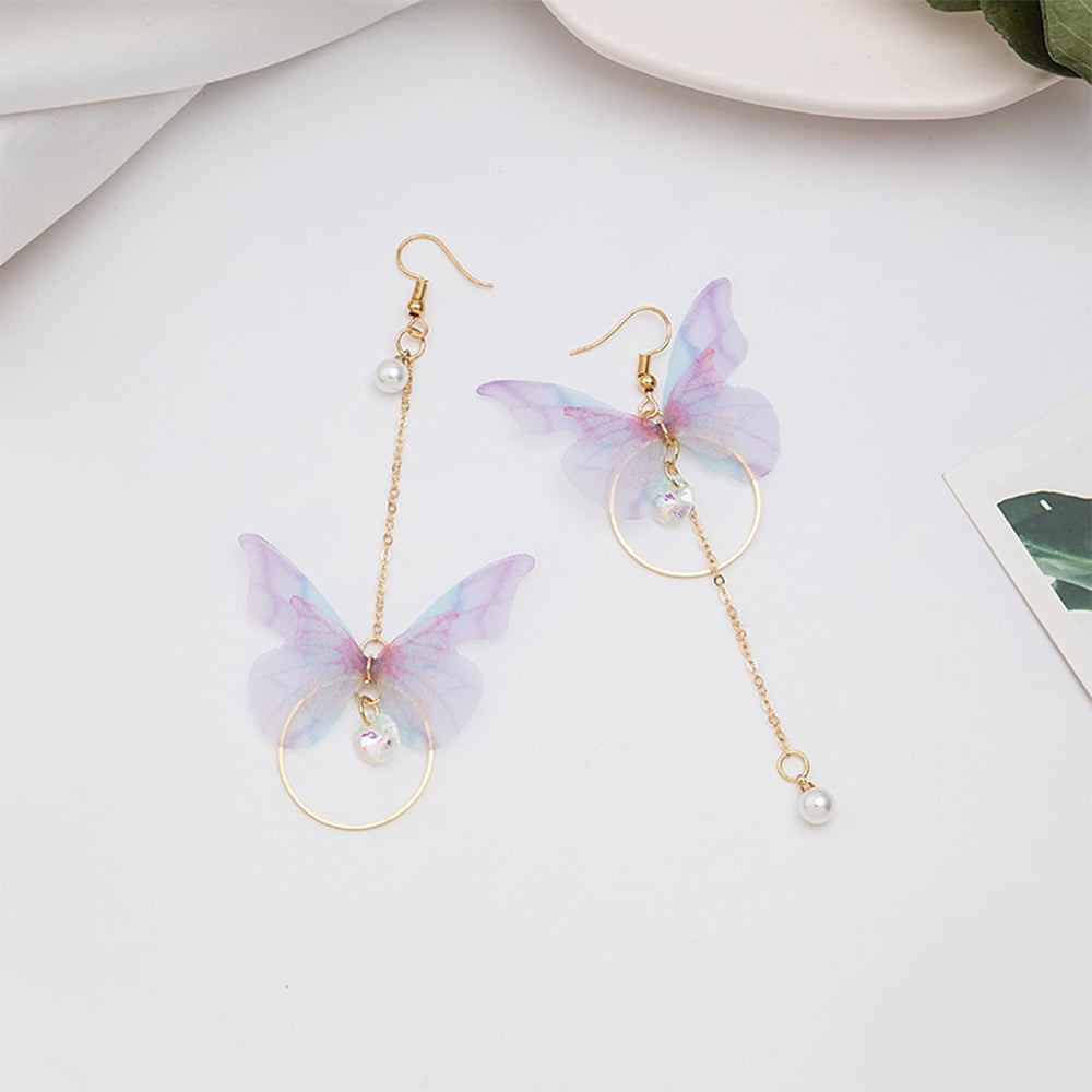 Butterfly Bow Pearl Tassel Earrings For Women - Long Dangle Boho Earrings, Elegant Gift For Party, Date Night & Special Occasions