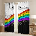 thumbnail image 2 of Manfei Musical Melody Curtains Pack of 2 (42x84 Each),Colorful Waves Striped Curtains Blackout,Music Notes Bedroom Curtains For Girls Kids,Breathable Home Decor, 2 of 6