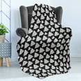 thumbnail image 4 of Christmas Soft Flannel Fleece Blanket, Monochrome Print of Repeating Ornate Trees on a Backdrop with Polka Dots, Cozy Plush for Indoor and Outdoor Use, 50" x 60", Charcoal Grey White, by Ambesonne, 4 of 5