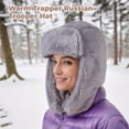 thumbnail image 3 of Gorro cálido de soldado ruso, gorro de esquí de invierno de trampero para mujeres y hombres, resistente al viento, gorro de cazador de trampero con pelo para piloto de invierno al aire libre, 3 of 6