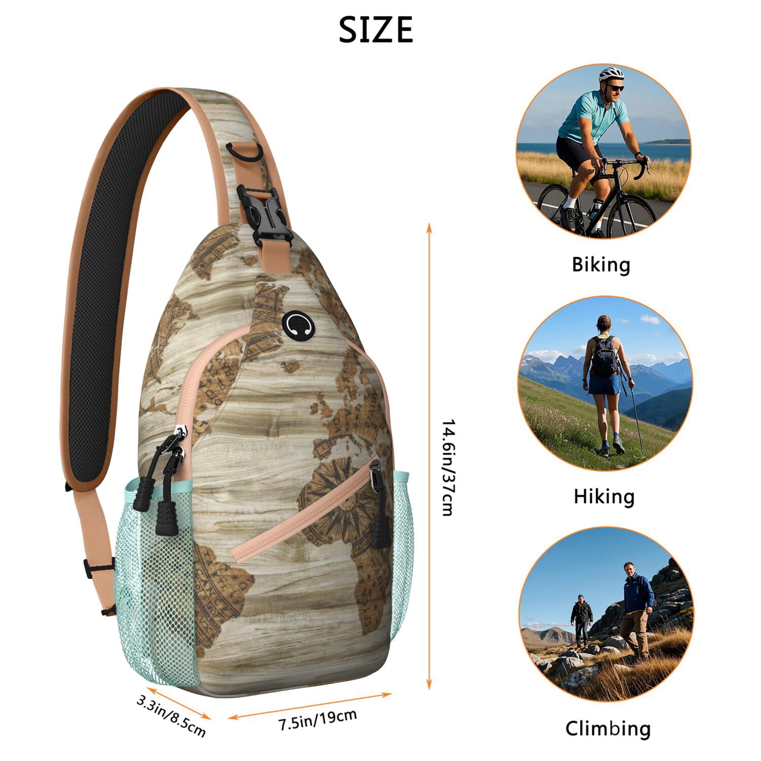 Tractor Print Sling Bag for Outdoor Enthusiasts Lightweight & Organized Design Perfect for Travel & Casual Urban Use