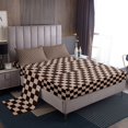 thumbnail image 1 of Erosebridal Checkered Gingham Sheet Set King, Colorful Bedding Sets King Size, Rectangle Geometry Decor, 4-Piece, 1 of 7