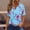 Blue, variant on Giftesty Blouses for Women Dressy Casual Summer Tops for Women Vacation Trendy V Neck Short Sleeve Shirts Casual Loose Spring Vintage Floral Print Comfy Tunic Clothes
