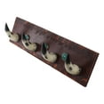 thumbnail image 3 of 20"L Rustic Western Country Bull Cow Horns With Gems Wall Hooks Wooden Plaque, 3 of 4