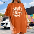 thumbnail image 2 of TSADFHJI Ladies Tops for Fall Dressy Ladies Football Season Printed T Shirt Top L Orange, 2 of 4