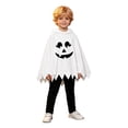 thumbnail image 3 of Trendfront Girls Halloween Costume Ghost Face Hooded Poncho Jagged Hem Wide Sleeves With Solid Leggings 2 Piece Dress Up Outfit, 3 of 8