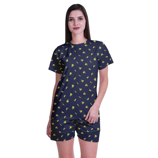 Moomaya T-Shirts pour Femmes à Manches Courtes en Coton Doux Pyjama pour Femmes Nuisette Décontractée