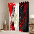thumbnail image 3 of Feelyou 3D Wolf Blackout Curtains Set of 2 (52x84 Each) for Teens, Cartoon Animal Window Curtains, Black Red Graffiti Curtains and Drapes, Curtains and Drapes Home Decor, 3 of 6