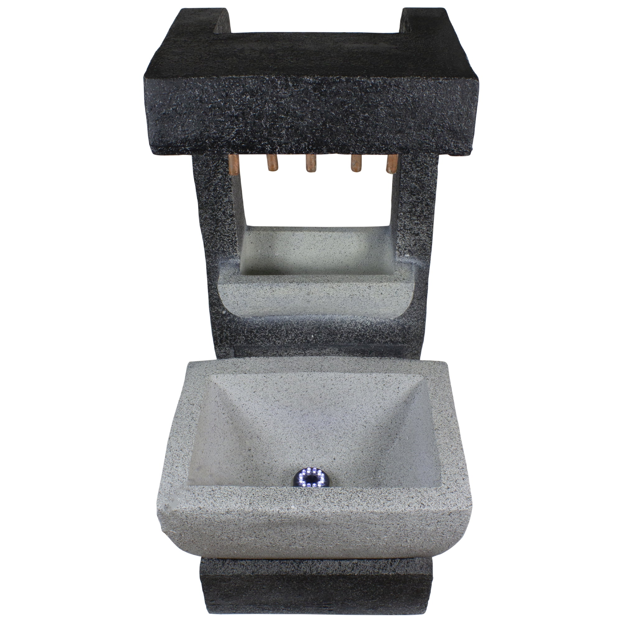 Northlight LED Lighted Rainfall Outdoor Water Fountain with Planter - 26"