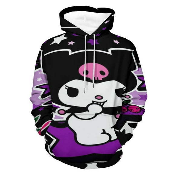 Adult Hoodies Kuromi Unisex Pullover Loose Sweater Hoodie Hooded Sweatshirt With Pockets For Mens Womens