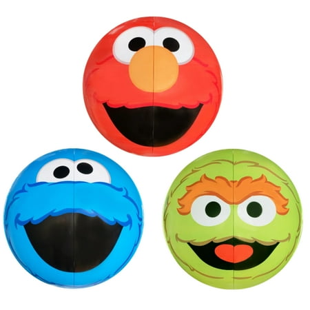 Inflatable Beach Balls, 20in Sesame Street Swimming Pool Toys for Summer Water Games Fun Play Activity Beachball for Kids Adults Holiday Party Supplies Pack of 2(Designs Vary) & CUSTOM Storage Carrier