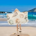 thumbnail image 2 of Yayeee Kids Hooded Towels Toddler Soft Absorbent Beach Bathing Wrap 50" x 23.5", Green Watercolor Seashells, 2 of 5