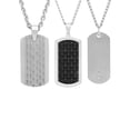 thumbnail image 3 of Men's Multi-Finish Stainless Steel 3pc. Diamond Accent Dog Tag Gift Set, 3 of 10