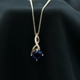 thumbnail image 3 of Rosec Jewels Solitaire Infinity Pendant Necklace with Lab Grown Blue Sapphire and Moissanite, 18K Yellow Gold, 3 of 8