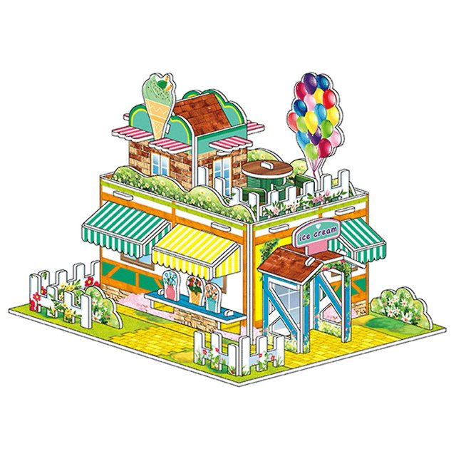 4 unids/set rompecabezas de juguete de mano de obra fina capacidad de concentración fácil de instalar casa de niños rompecabezas 3d regalo de cumpleaños