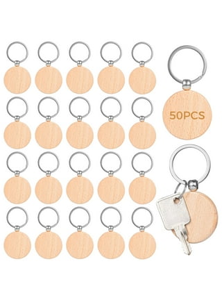  50 Pcs Leather Keychain Blanks Wooden Keychain Blanks Wood  Keychain Blank Unfinished Wood Tags with Leather Strap Keyring (Walnut) :  Arts, Crafts & Sewing