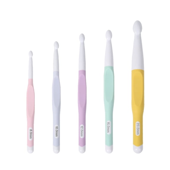 5 Pcs 8/10/12/15/20mm Crochet Hook Set Weave Yarn Knitting Needle Colourful Crochet Needle for Craft Project