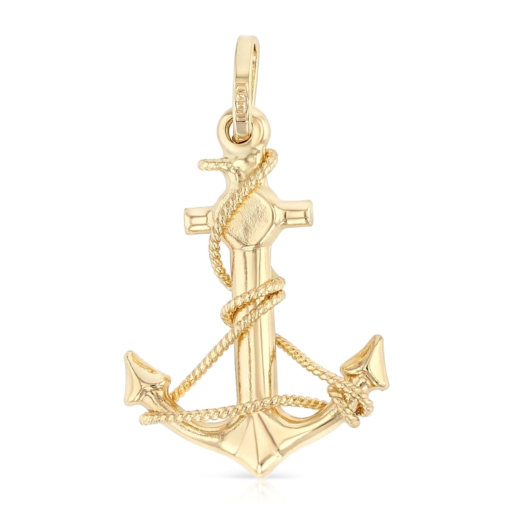 White gold anchor charm Clearance