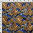 thumbnail image 4 of oneOone Cotton Flex Blue Fabric Fish Sewing Material Print Fabric By The Yard 40 Inch Wide, 4 of 6