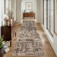thumbnail image 2 of Garvee 2'x6' Washable Hallway Runner Rug Vintage Distressed Rug Non-Slip Bedroom Runners Rug for Dorm Laundry Room, Rust Brown, 2 of 9