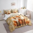 thumbnail image 3 of jejeloiu Safari Animal Fox 7 Pieces Bedding Comforter Set,Countryside Plant Dandelion Full Bedding Set For Boys Teens Reversible, 3 of 8