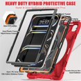 thumbnail image 2 of Funda para iPad Pro 11 2025 / 2024, Silicona Anti-caída + Capa Protectora de PC con Asa, Correa para el Hombro, Funda Protectora Resistente a Golpes y Tres Pruebas para Tablet, Rojo, 2 of 6
