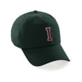 thumbnail image 1 of Custom Hat A to Z Initial Letters Classic Baseball Cap, Dk Green Hat White Red Letter I, 1 of 4