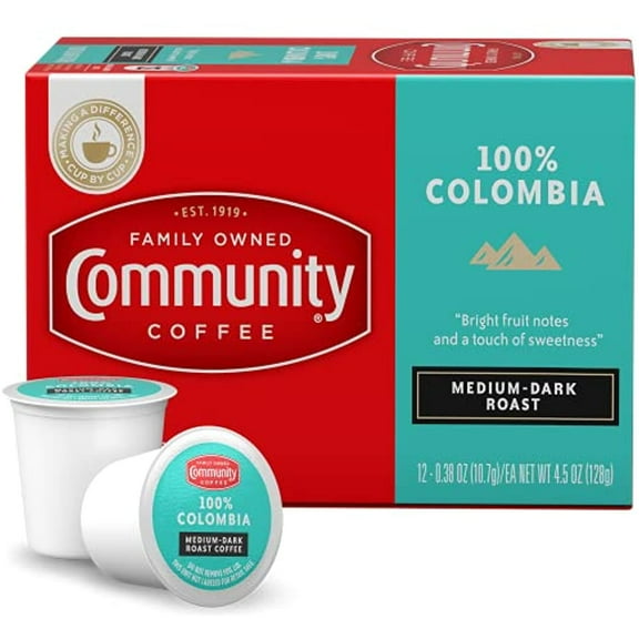 Community Coffee 100% Colombia 36 Count Coffee Pods, Medium-Dark Roast, Compatible With Keurig 2.0 K-Cup Brewers 12 Count (Pack Of 3)