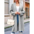 thumbnail image 3 of Womens Long Cardigan Sweaters Chunky Open Front Oversized Slouchy Knit Fall Trendy Coatigan Jackets Light Gray XL, 3 of 6