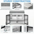 thumbnail image 6 of ChaoLink 48" W Commercial Sandwich/Salad Refrigerator,12.85 Cu.Ft Prep Table Steel Food Prep Station Fridge with 12 Pans Fan Cooling Mega Top Fridge for Restaurant,Bar,Shop,2 Doors, 6 of 8