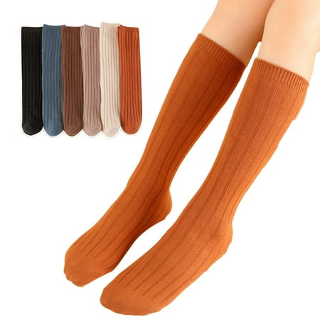 

Fjuchai Toddler Mid-Calf Socks 3-12Y Kids Spring Fall Stripes Vintage Socks Boys Girls Long Socks Elementary School Socks Thin Section