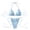 Light Blue, variant on Qingpeng Womens Two Piece Bikini Swimsuits Triangle Halter Tie Back Low Rise Tie Side Floral Bows Bathing Suit