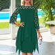 thumbnail image 2 of Vestido de malla calado para mujer talla grande - Manga larga, largo midi, poliéster, fiesta/casual, L-XXXXXL, 2 of 8