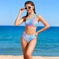 thumbnail image 6 of Rhuody Swimsuit For Girls 13-14 Years Sleeveless Swimwear Two Piece One Shoulder Bathing With Chest Pad Color Bikini Casual Ruched Suit Pink, 6 of 7