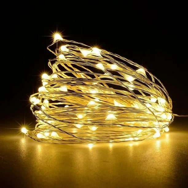 Guirnalda de luces LED para decoración navideña, luces de hadas de 8 modos, USB/batería, decoración interior para fiesta, boda, iluminación de vacaciones