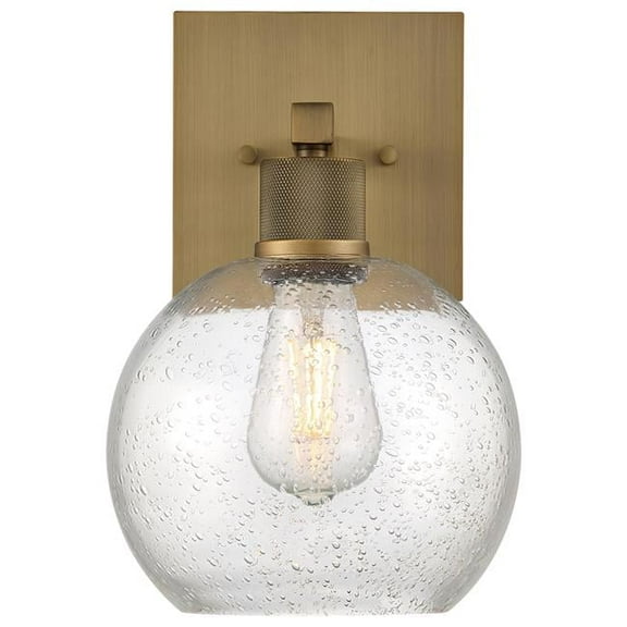 63145LEDDLP-ABB-SDG 9.25 in. 9W Port Nine Burgundy LED Wall Sconce, Antique Brushed Brass