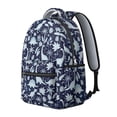thumbnail image 2 of Dinosaur and Foliage Navy Blue Pattern Backpack for School, Cute School Bag with Adjustable Shoulder Straps and Padded Back, 15.3"x11"x7.1", 2 of 4